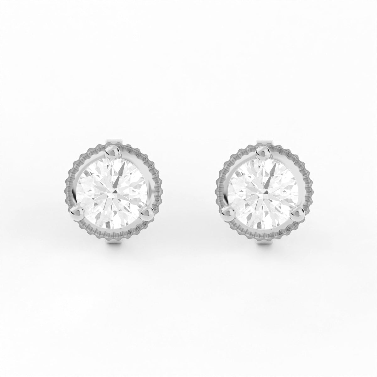 3-Prong Martini Stud Earrings w/ Screwbacks