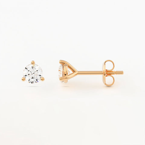 3-Prong Martini Stud Earrings w/ Pushback