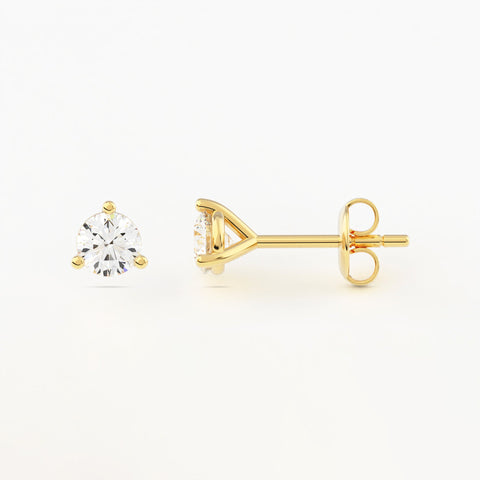 3-Prong Martini Stud Earrings w/ Pushback