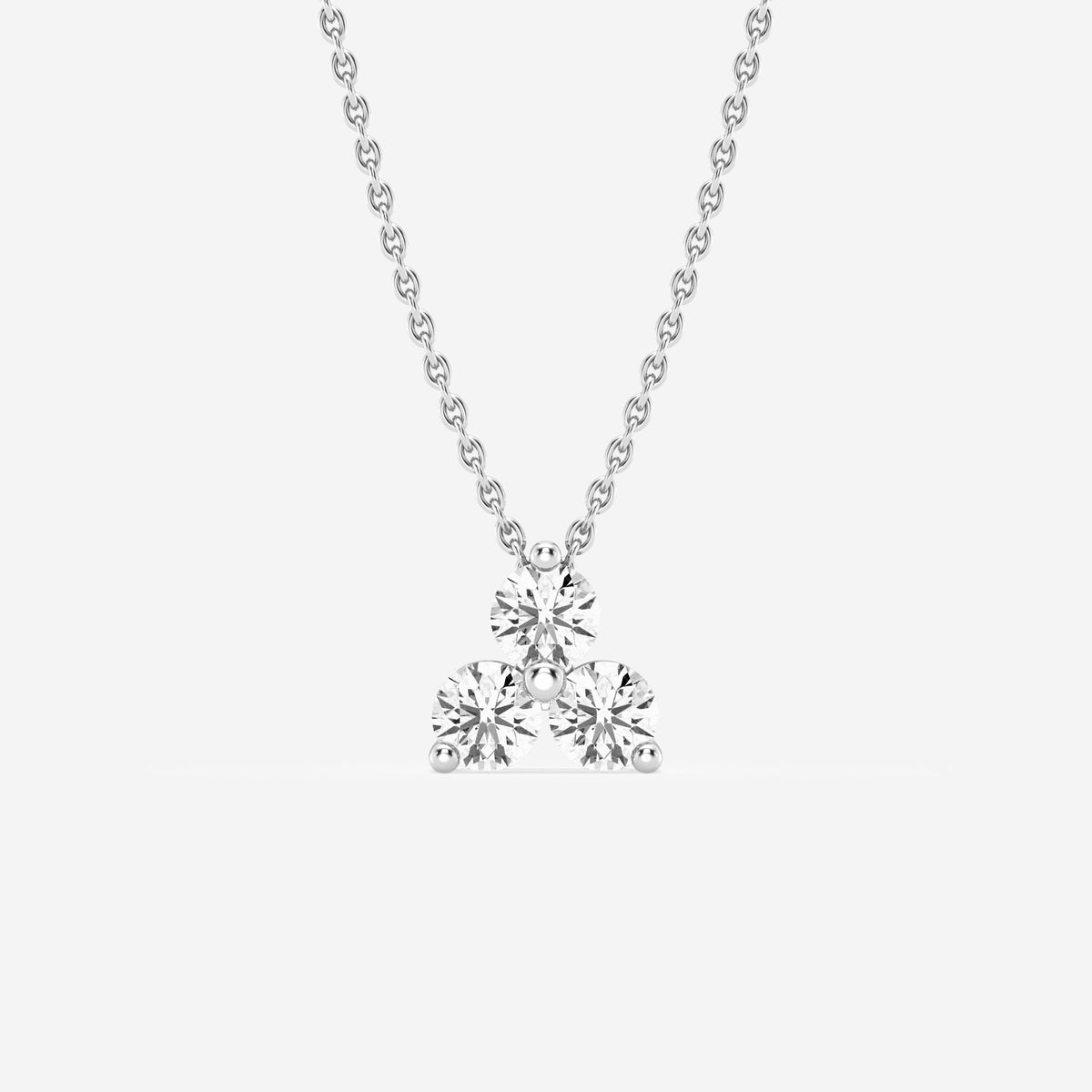 Shared 2-Prong Three Stone Slider Pendant