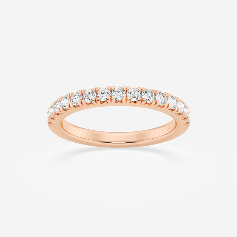 French / Fishtail Pave Stackable Ring Wedding Band