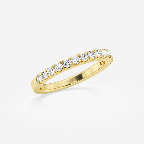 French / Fishtail Pave Stackable Ring Wedding Band