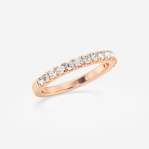 French / Fishtail Pave Stackable Ring Wedding Band