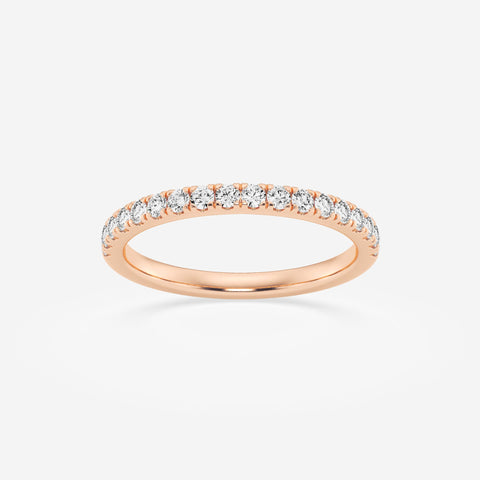 Micro-Pave Stackable Ring Wedding Band in 14K Rose Gold