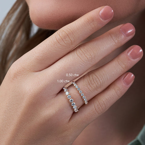 Micro-Pave Stackable Ring Wedding Band