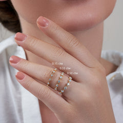 2-Prong Stackable Ring Wedding Band