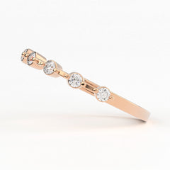 2-Prong Stackable Ring Wedding Band