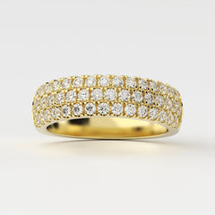 Three Row Anniversary Lab Grown Diamond Ring