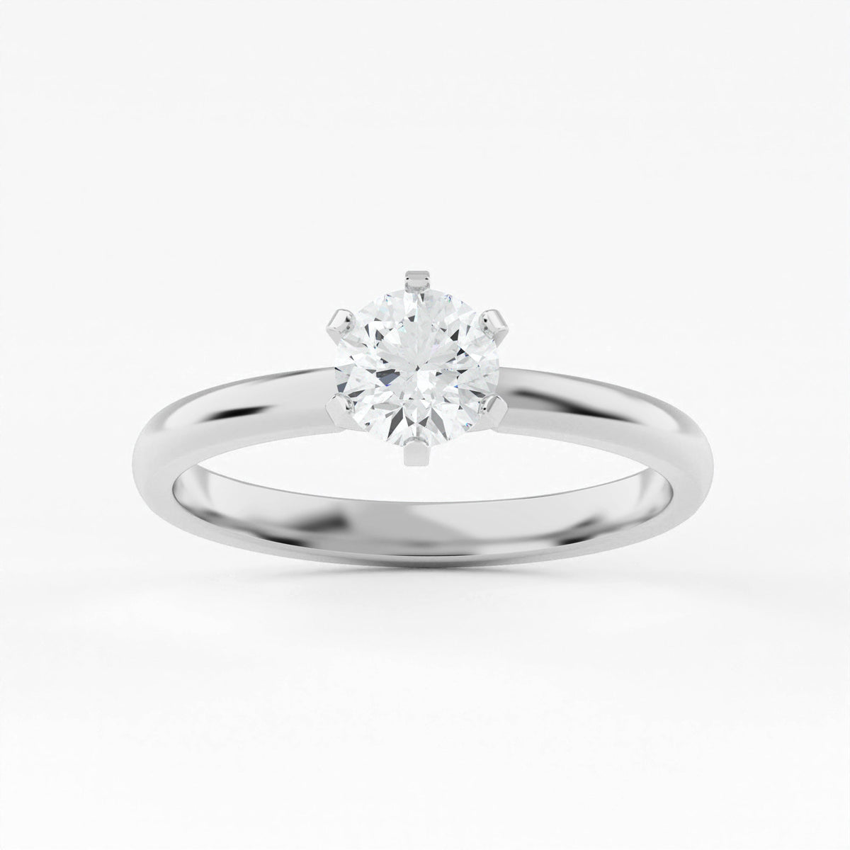 2mm Comfort Fit 6 Prong Solitaire Engagement Ring