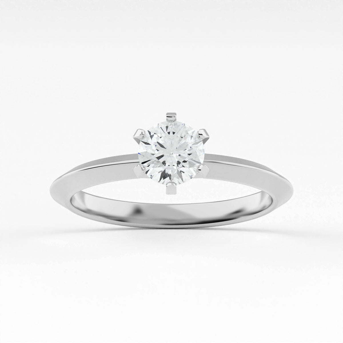 2mm Knife Edge 6 Prong Solitaire Engagement Ring