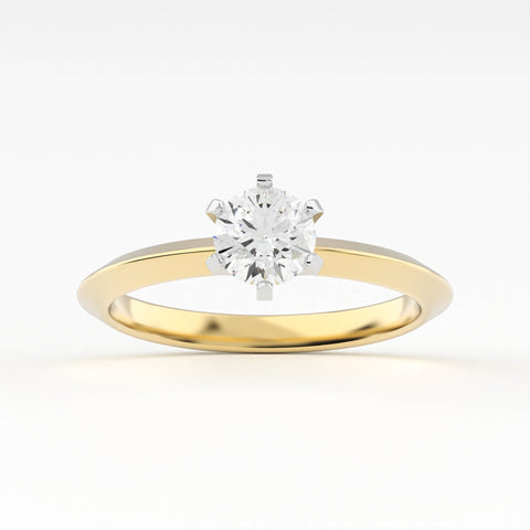 2mm Knife Edge 6 Prong Solitaire Engagement Ring