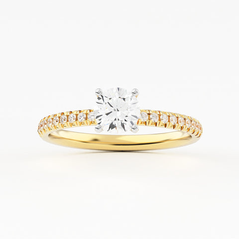 Petite Flush Pave Lab Grown Diamond Engagement Ring