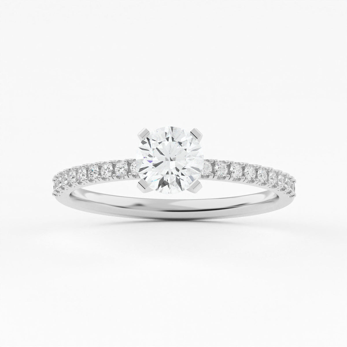 Petite Scallop Pave Lab Grown Diamond Engagement RIng