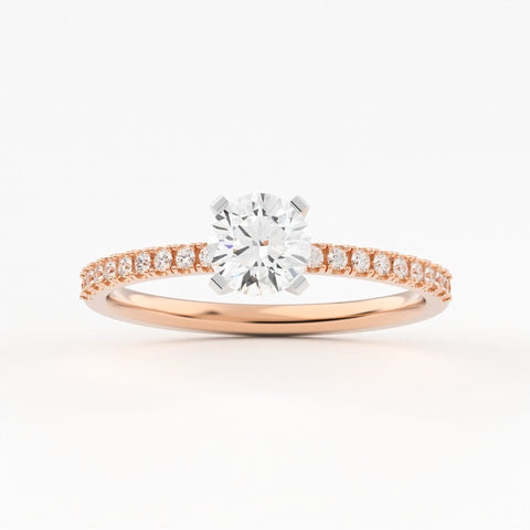 Petite Scallop Pave Lab Grown Diamond Engagement RIng