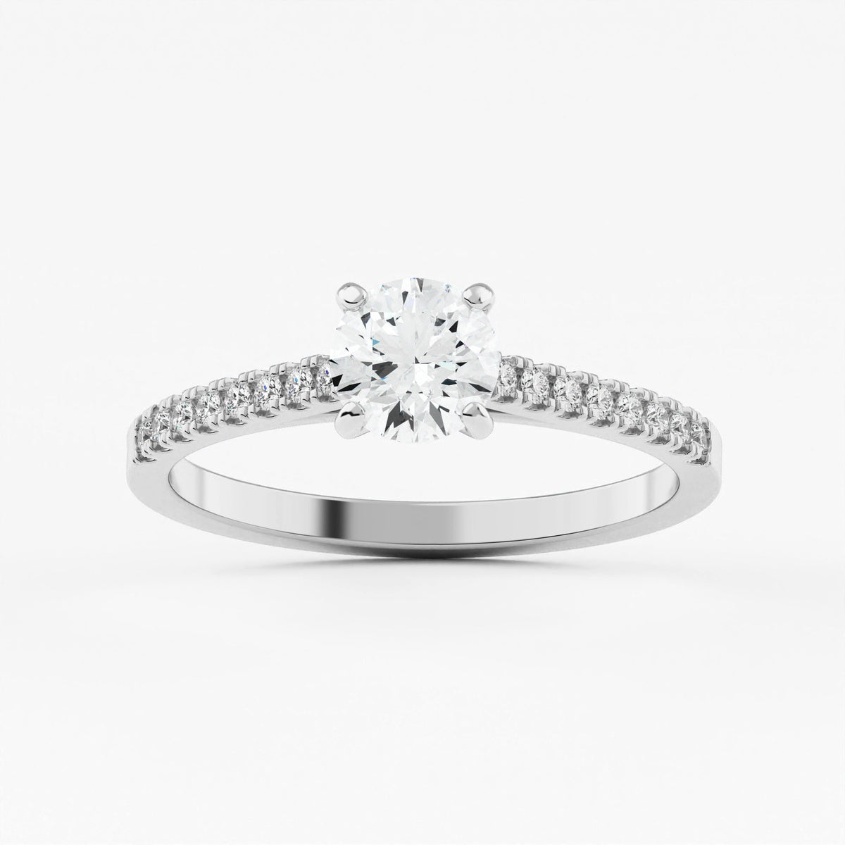 Petite Pave Cathedral  Engagement Ring