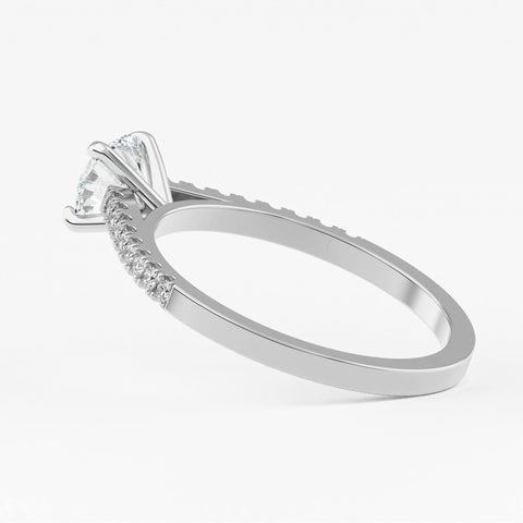 Petite Pave Cathedral  Engagement Ring