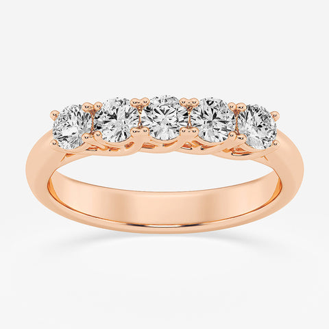 4-Prong Trellis Five-Stone Ring Wedding Band