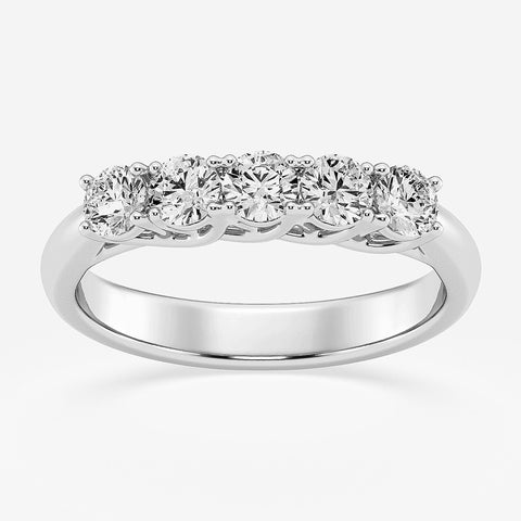 4-Prong Trellis Five-Stone Ring Wedding Band