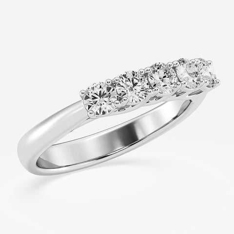 4-Prong Trellis Five-Stone Ring Wedding Band