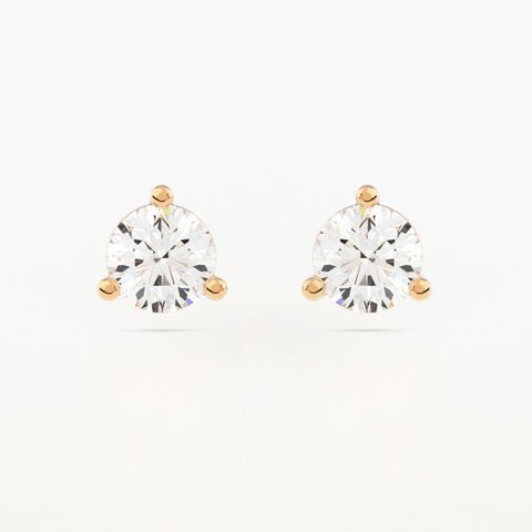 3-Prong Martini Stud Earrings w/ Pushback